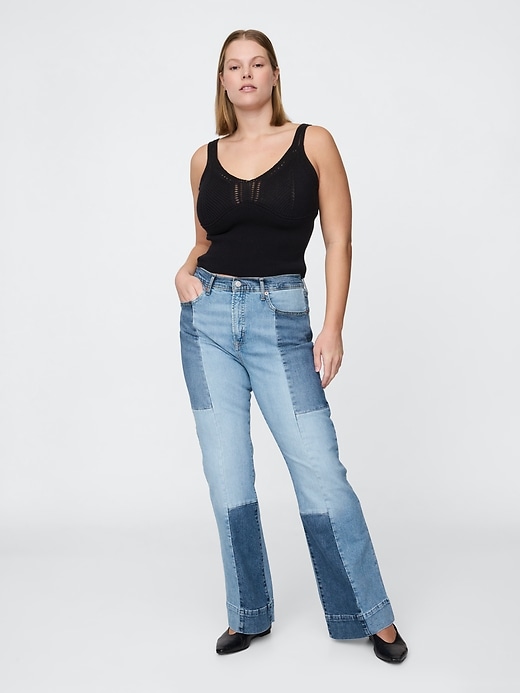 Image number 5 showing, High Rise Patchwork '70s Flare Jeans