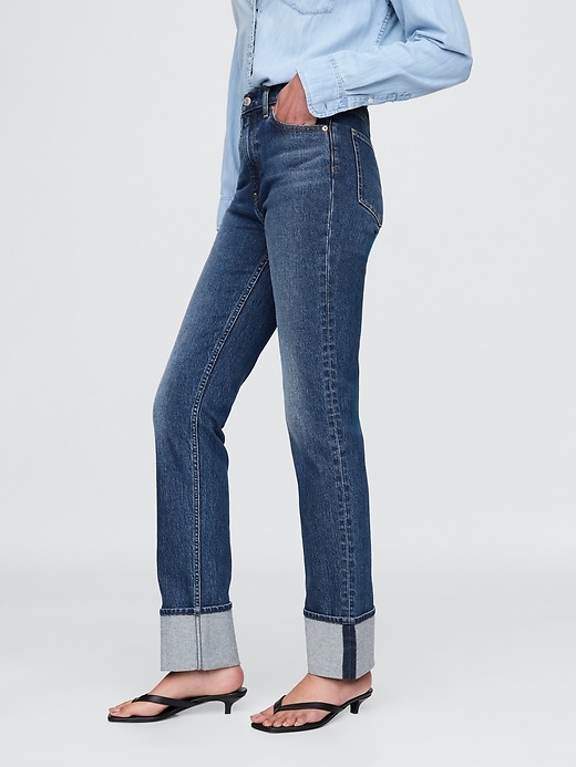 Image number 3 showing, High Rise Cuffed '90s Straight Jeans