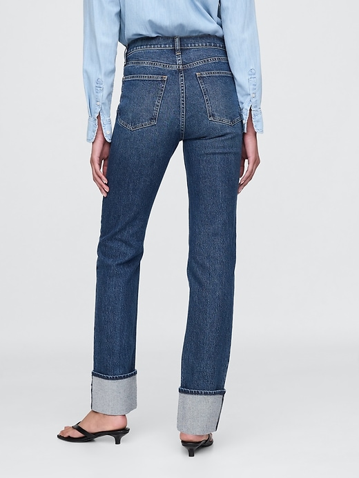 Image number 5 showing, High Rise Cuffed '90s Straight Jeans