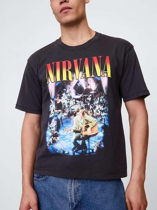 Image number 4 showing, Heavyweight Cropped Nirvana Graphic T-Shirt