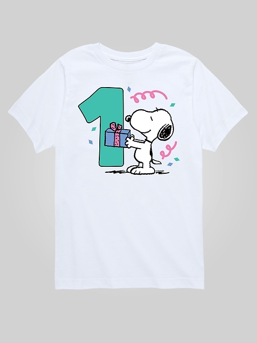 Image number 1 showing, Toddler Peanuts 1st Birthday Short Sleeve Graphic Tee