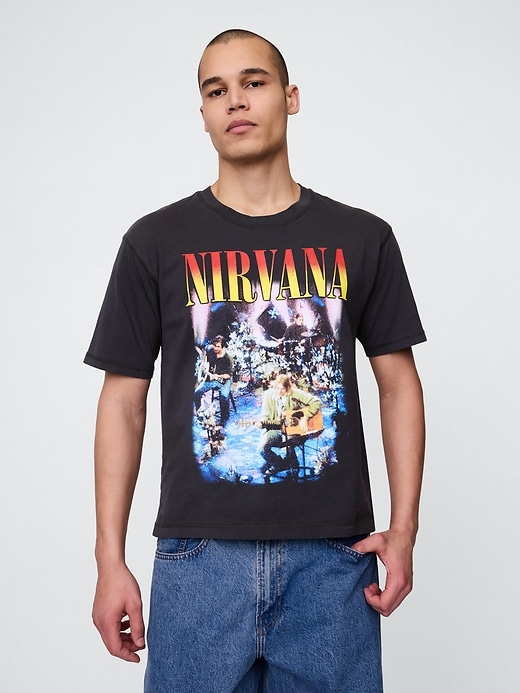 Image number 1 showing, Heavyweight Cropped Nirvana Graphic T-Shirt