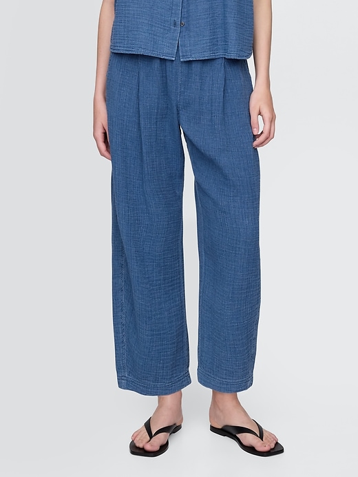 Image number 2 showing, Crinkle Gauze Denim Easy Barrel Pants