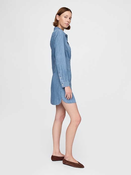 Image number 3 showing, Western Denim Mini Shirtdress