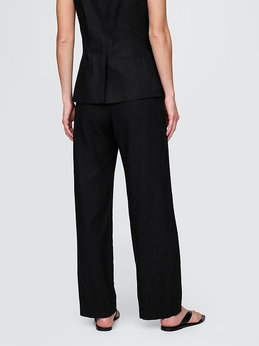 Image number 4 showing, Linen-Blend Relaxed Straight Ankle Pants