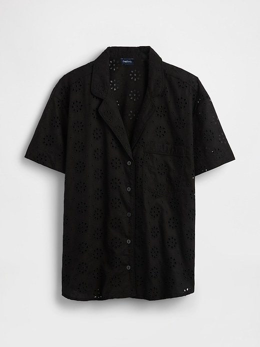 Image number 4 showing, Eyelet Poplin PJ Shirt