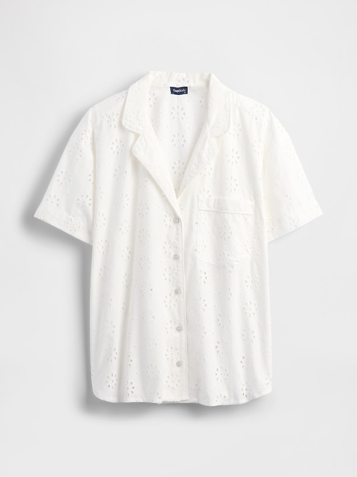 Image number 4 showing, Eyelet Poplin PJ Shirt