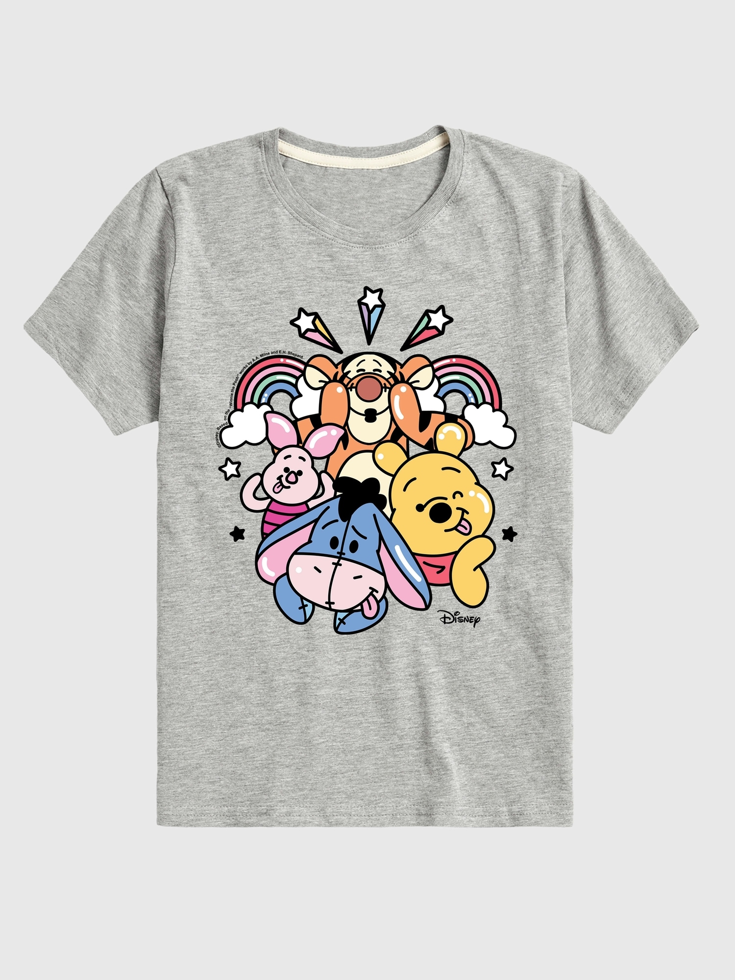 Toddler Winnie the Pooh and Friends Rainbow and Stars Short Sleeve Graphic Tee