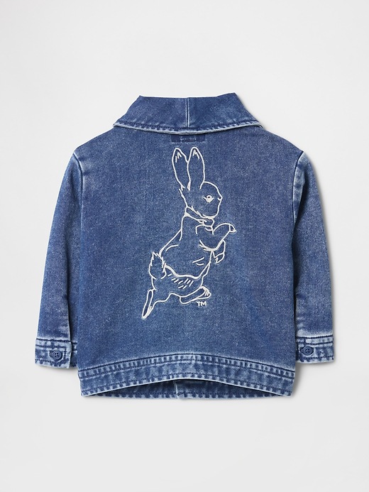 Baby Peter Rabbit™ Knit Denim Shawl Cardigan