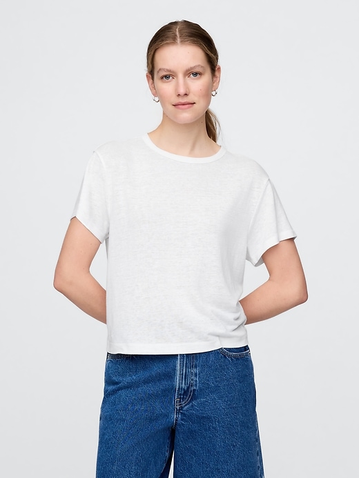 Image number 1 showing, Linen-Blend T-Shirt