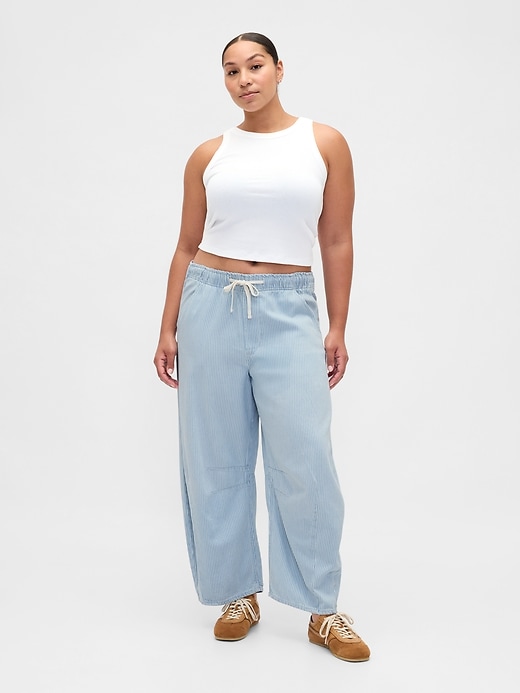 Image number 5 showing, Mid Rise UltraSoft Denim Stripe Easy Horseshoe Jeans